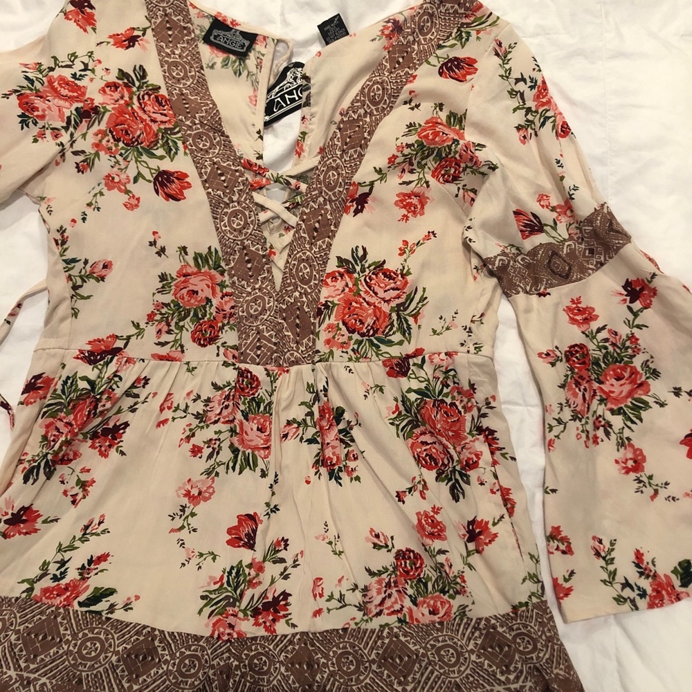 NWT floral bell sleeve romper